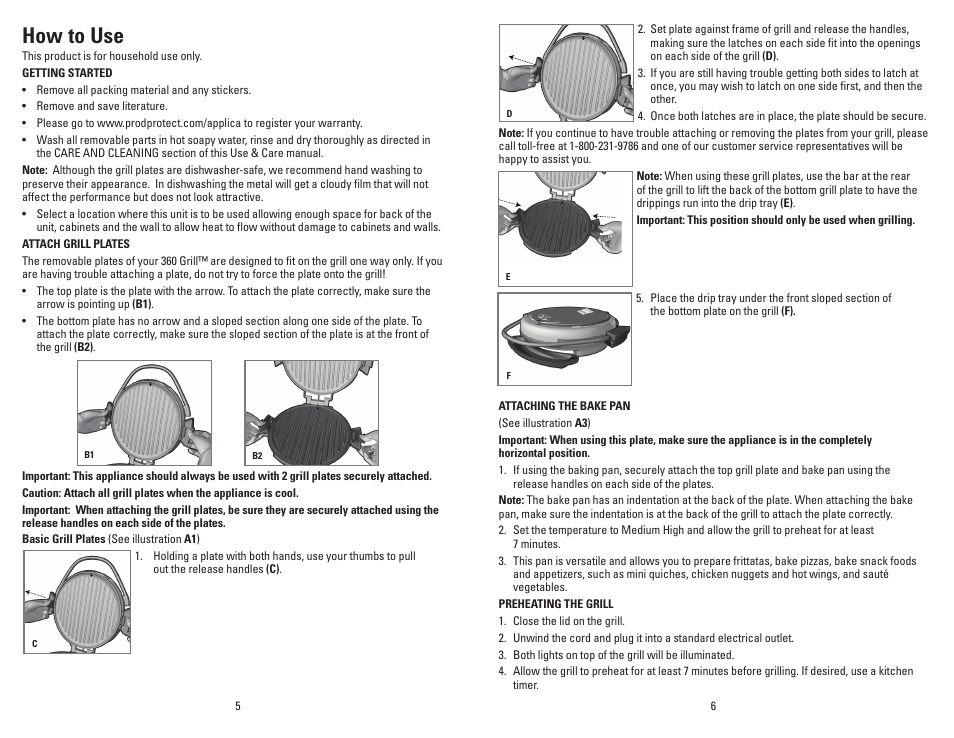 How to use | George Foreman GRP106BPG User Manual | Page 4 / 33