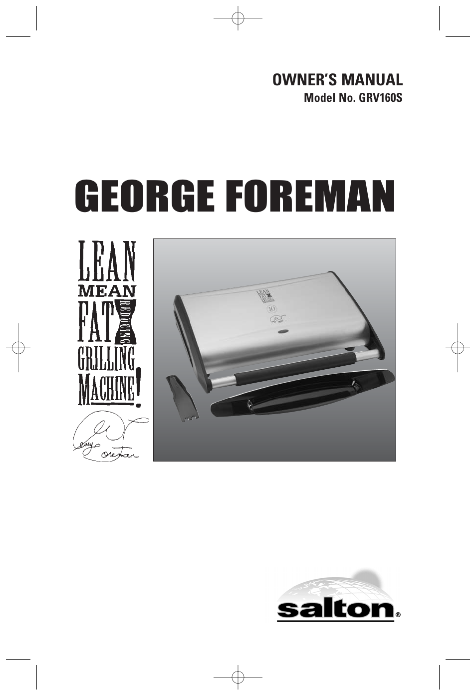 George Foreman GRV160S User Manual | 16 pages