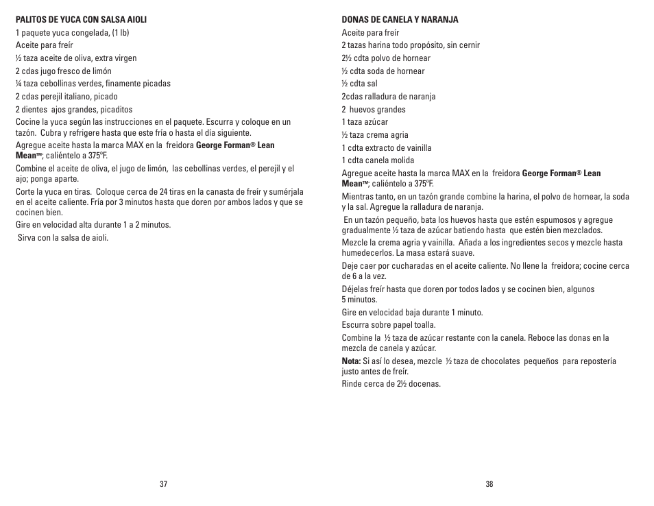 George Foreman GSF026BQVC User Manual | Page 20 / 23