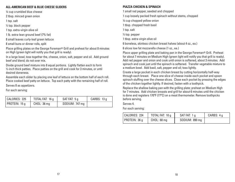 George Foreman GRP106QPGRQ User Manual | Page 10 / 23