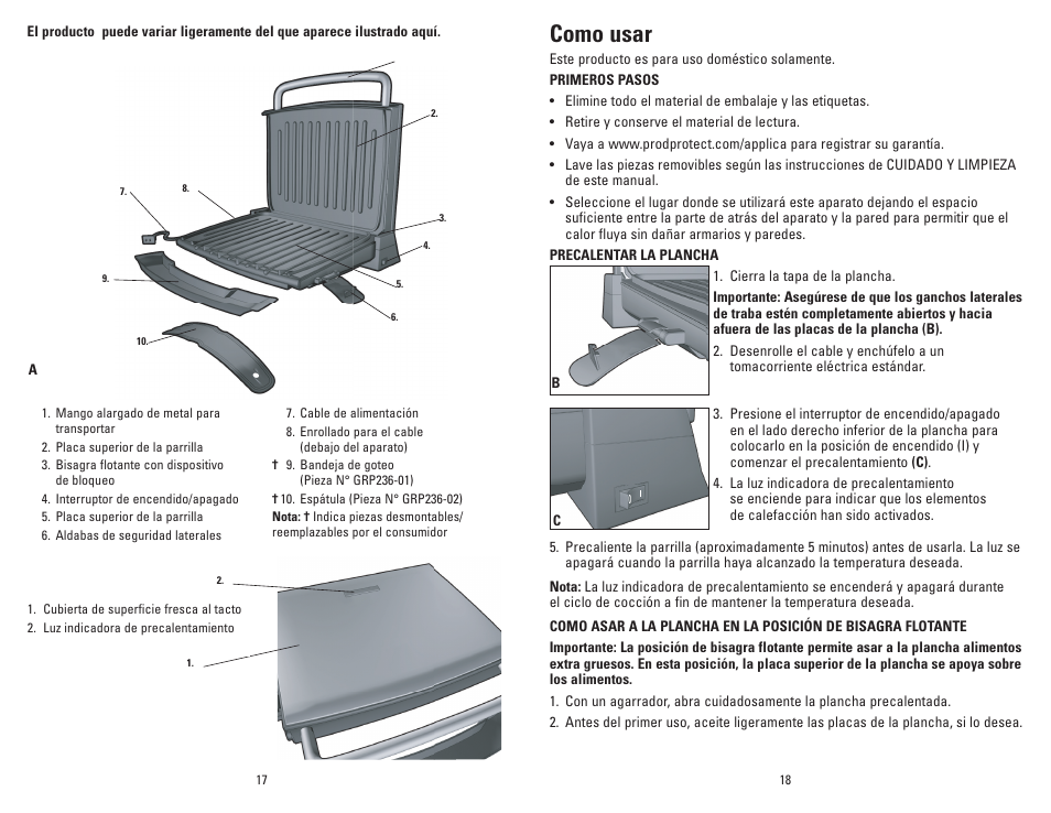 Como usar | George Foreman GR236CTB User Manual | Page 10 / 25