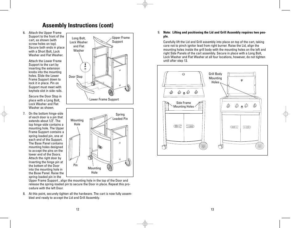 Assembly instructions (cont) | George Foreman GBQ440 User Manual | Page 13 / 24