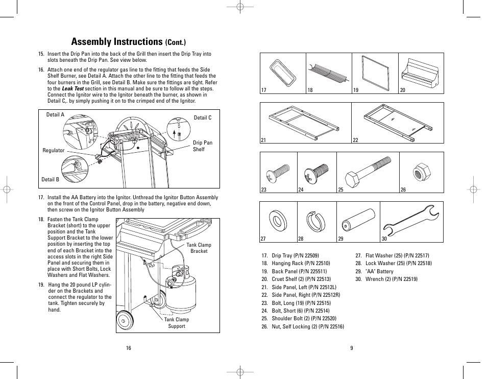 Assembly instructions, Cont.) | George Foreman GBQ440 User Manual | Page 16 / 24