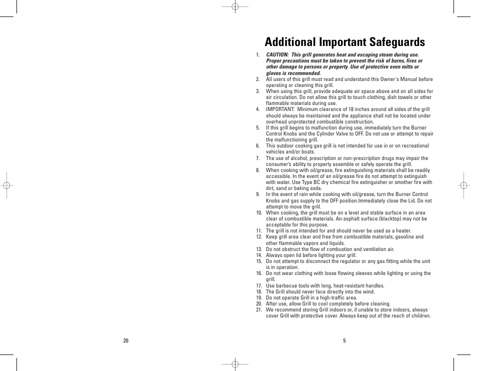 Additional important safeguards | George Foreman GBQ440 User Manual | Page 20 / 24