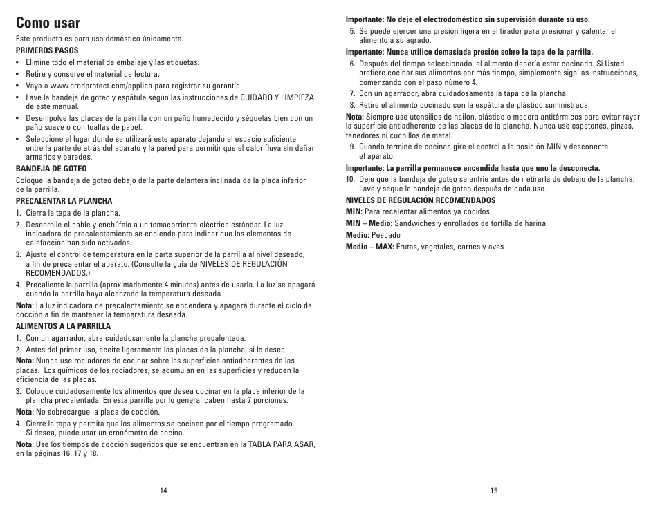 Como usar | George Foreman Slide-Temp GR120VRQ User Manual | Page 8 / 13