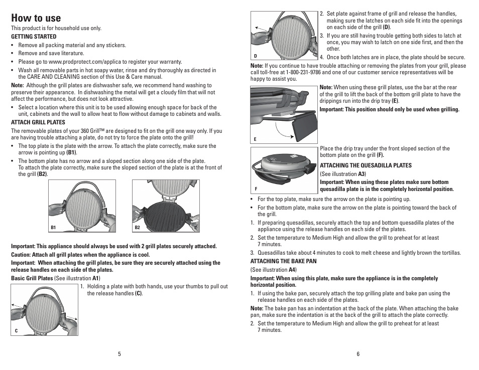 How to use | George Foreman GRP106QPGBLQ User Manual | Page 4 / 23