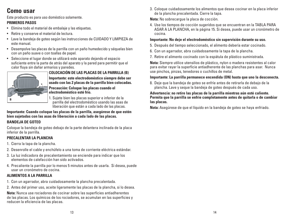 Como usar | George Foreman GRP46R User Manual | Page 8 / 13