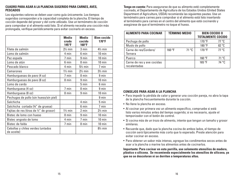 George Foreman GRP46R User Manual | Page 9 / 13