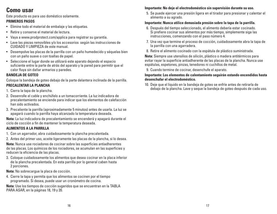Como usar | George Foreman GR0036W User Manual | Page 9 / 15