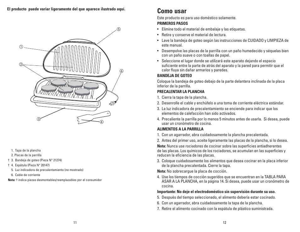 Como usar | George Foreman GR1212PQ User Manual | Page 7 / 13