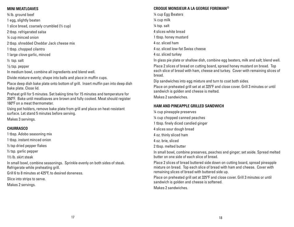 George Foreman GRP6E User Manual | Page 10 / 23