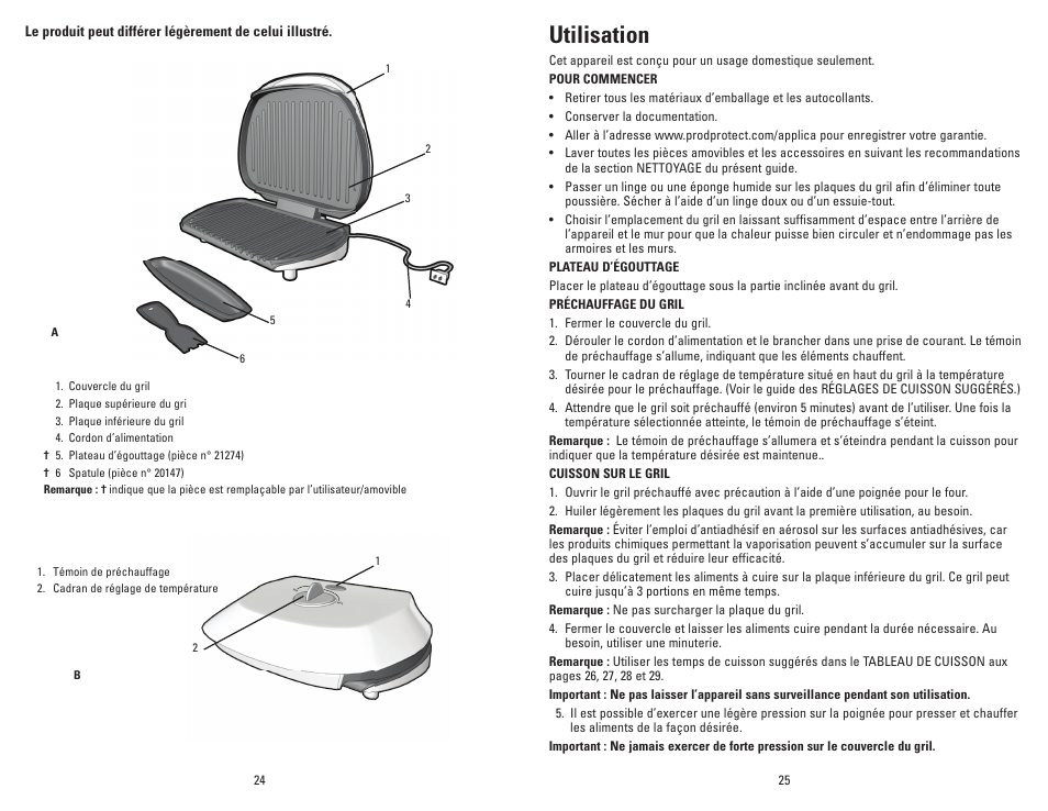 Utilisation | George Foreman Super Champ GR50VPUQ User Manual | Page 13 / 19