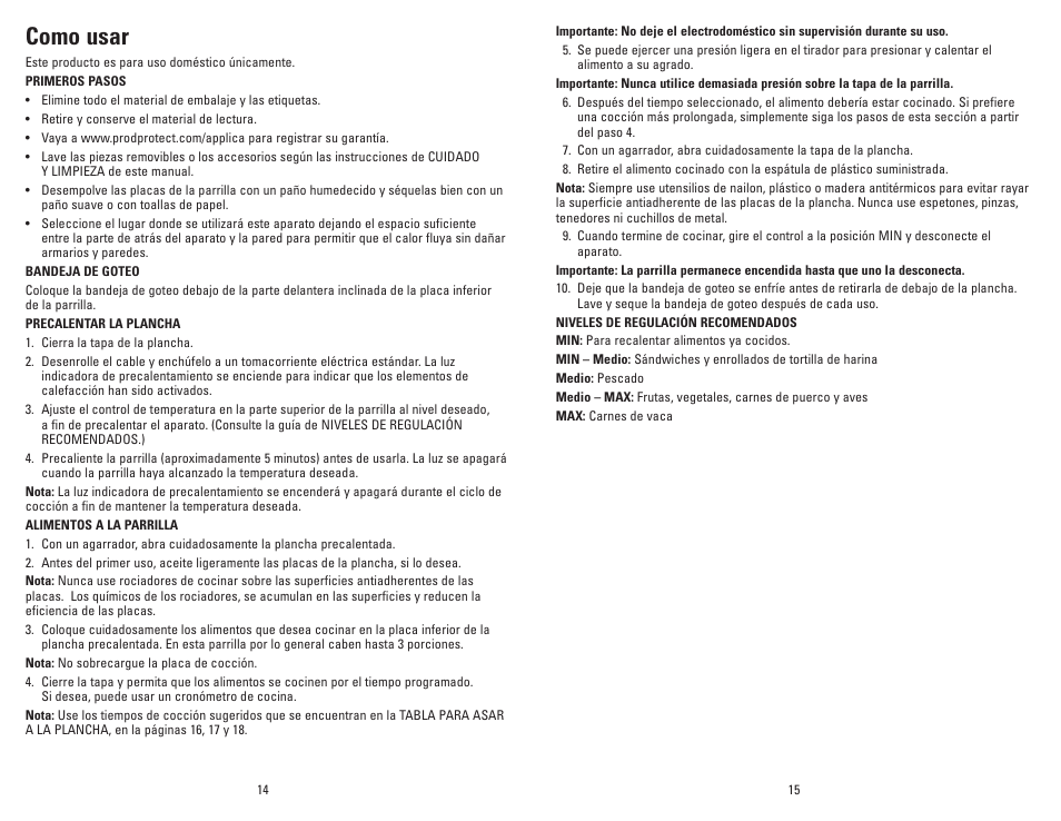 Como usar | George Foreman Super Champ GR50VPUQ User Manual | Page 8 / 19