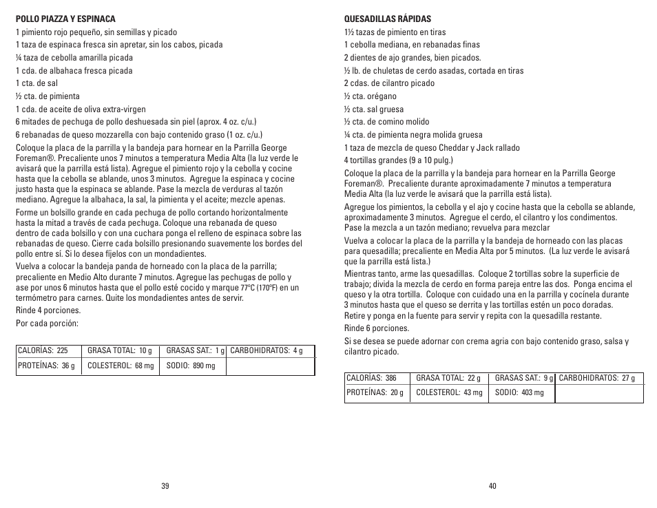 George Foreman GRP106QPGB User Manual | Page 21 / 23