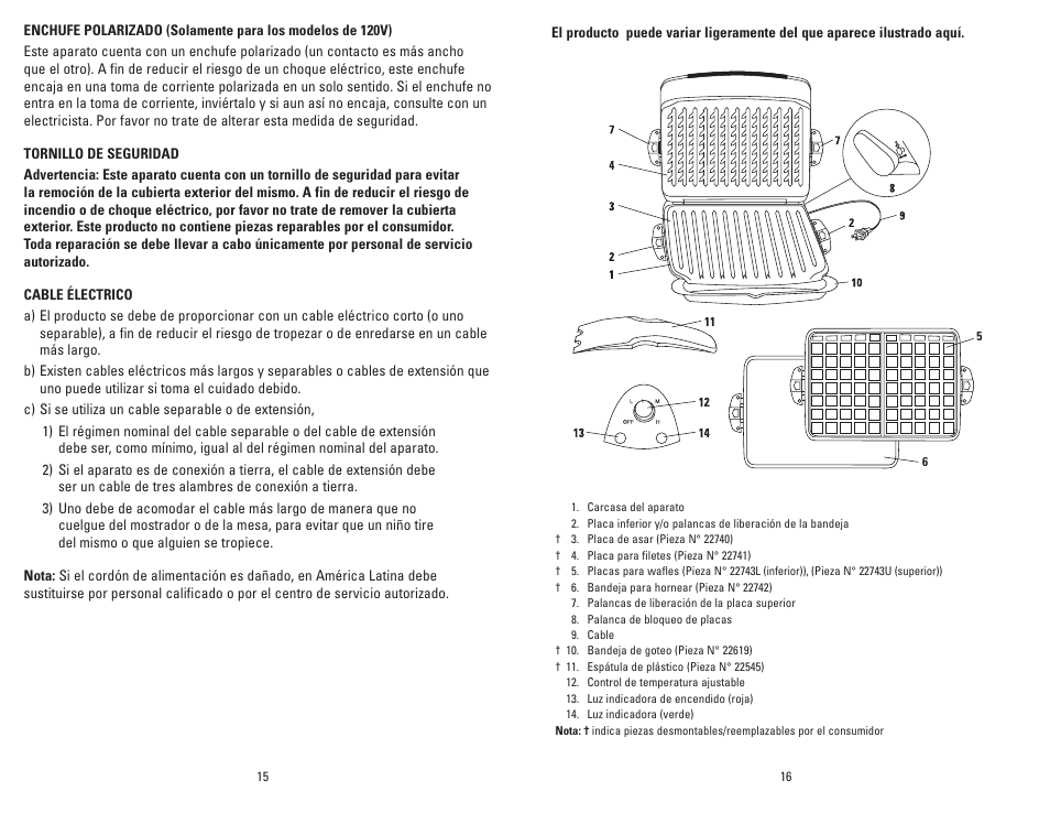 George Foreman GRP90WGB User Manual | Page 9 / 17