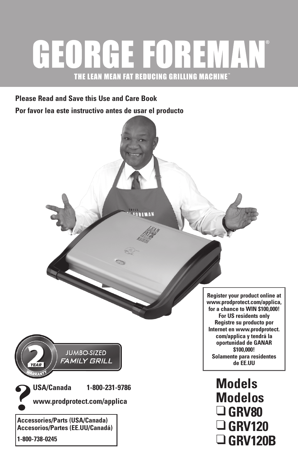 George Foreman GRV80 User Manual | 11 pages