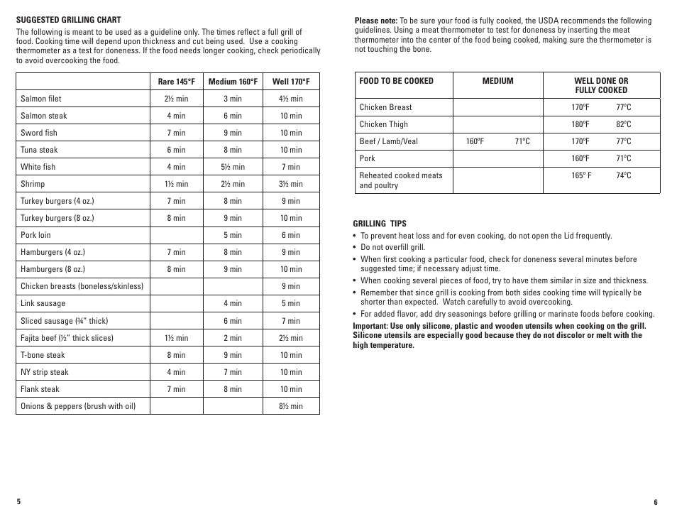 George Foreman GRV80 User Manual | Page 4 / 11