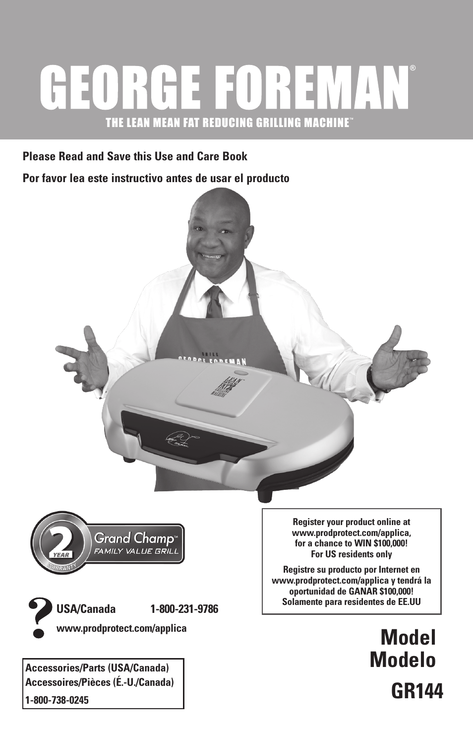 George Foreman GR144 User Manual | 13 pages