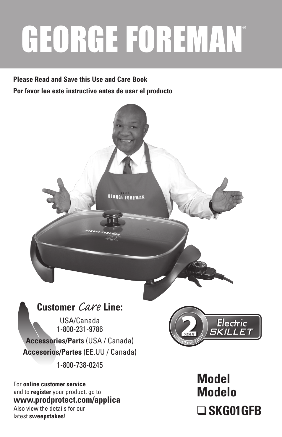 George Foreman SKG01GFB User Manual | 9 pages