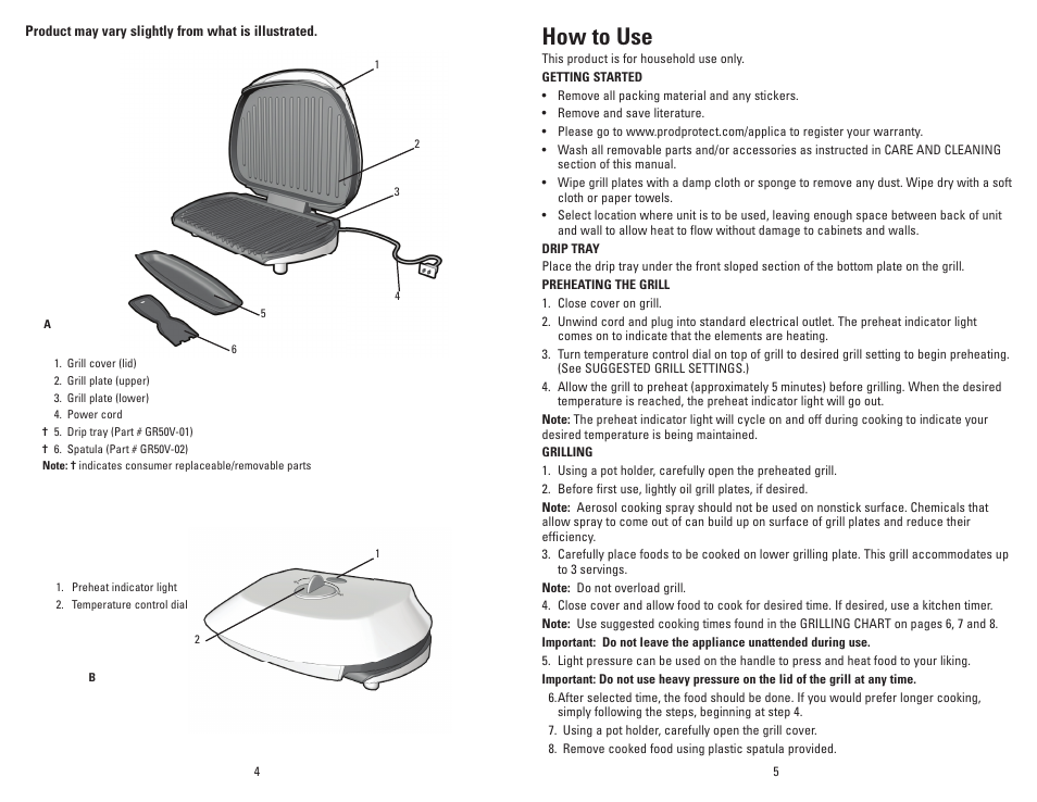 How to use | George Foreman Super Champ GR50VBQ User Manual | Page 3 / 19