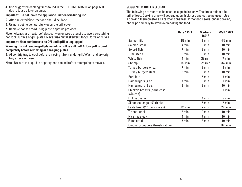 George Foreman GRP3 User Manual | Page 4 / 13