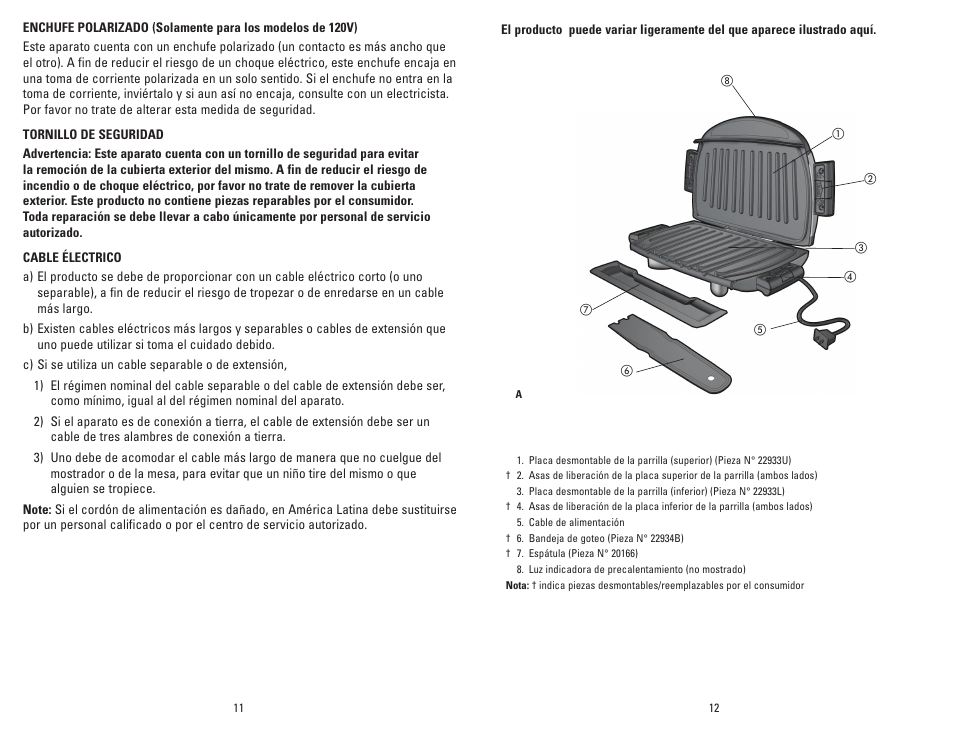 George Foreman GRP3 User Manual | Page 7 / 13