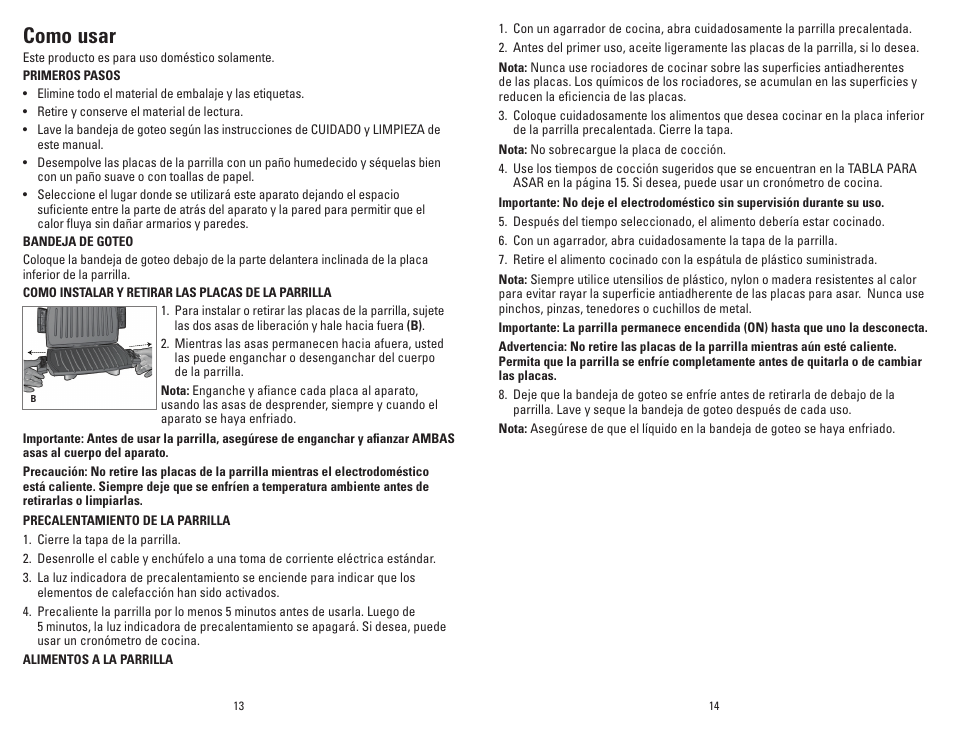 Como usar | George Foreman GRP3 User Manual | Page 8 / 13