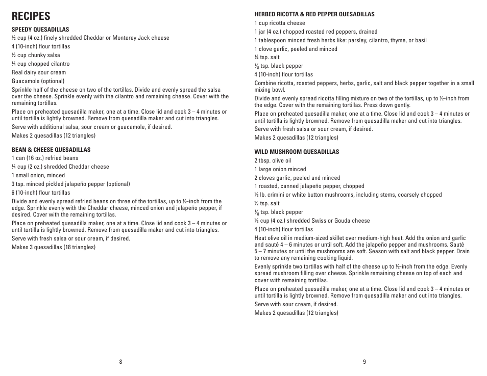 Recipes | George Foreman GFQ001 User Manual | Page 5 / 13