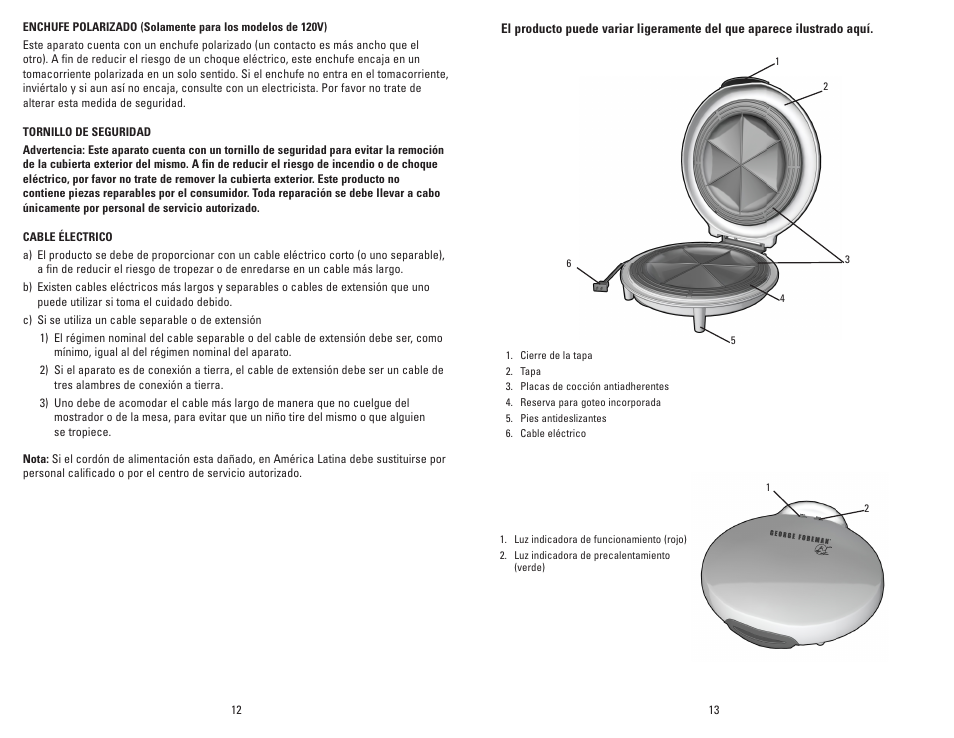George Foreman GFQ001 User Manual | Page 7 / 13
