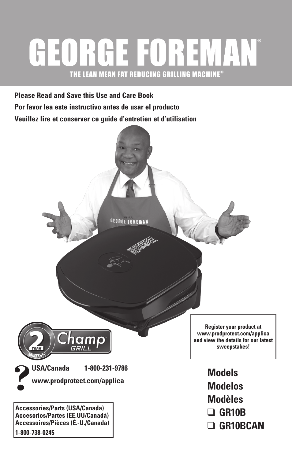 George Foreman GR10BCAN User Manual | 21 pages
