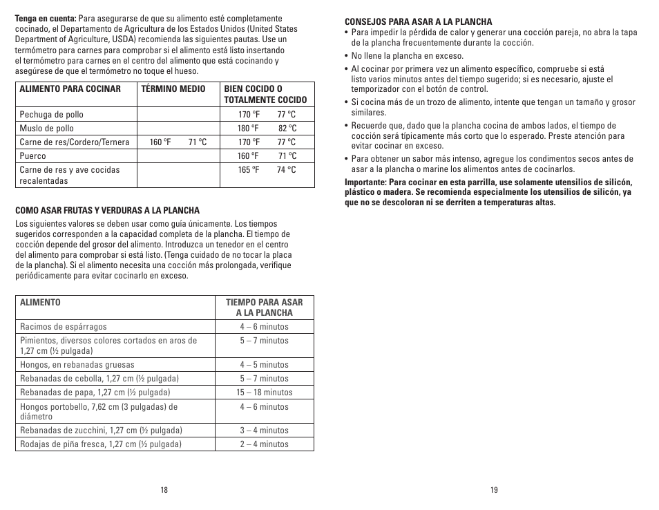 George Foreman GR10BCAN User Manual | Page 10 / 21