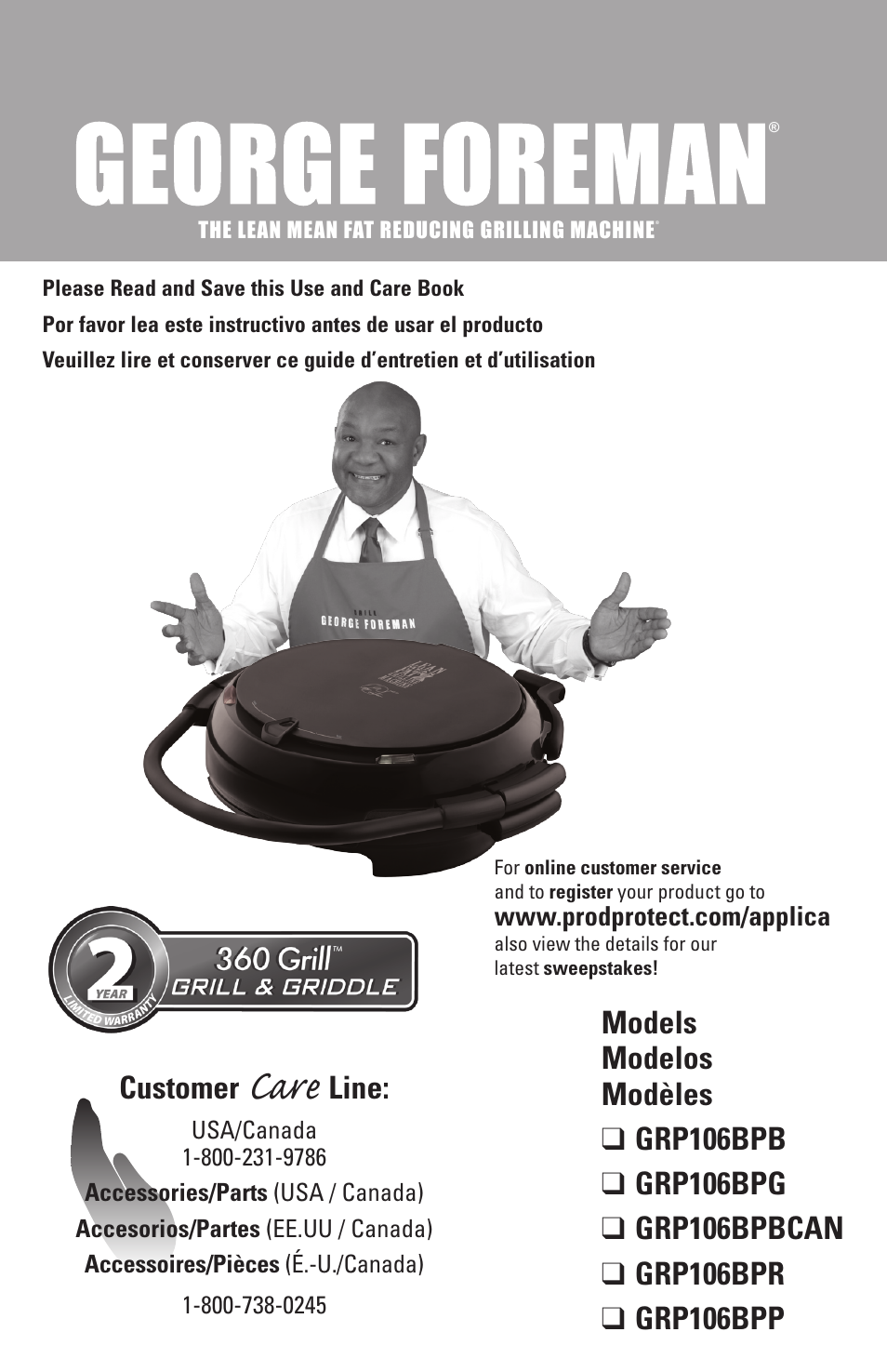 George Foreman GRP106BPB User Manual | 33 pages