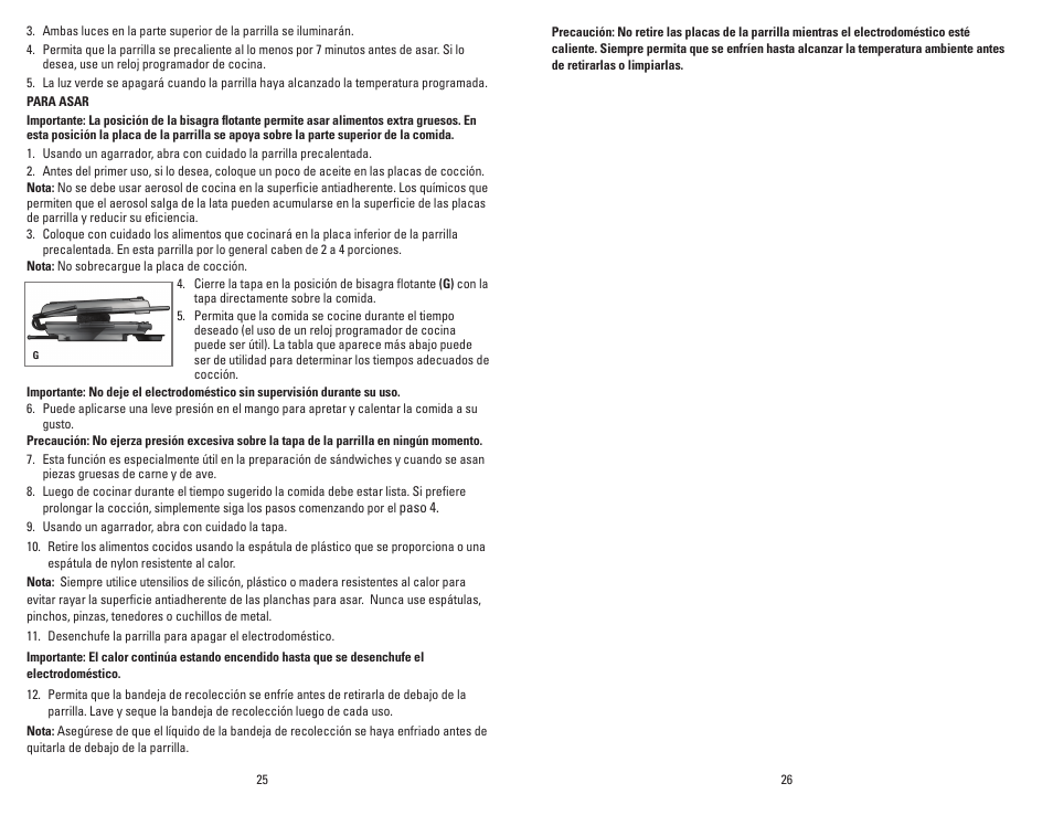 George Foreman GRP106BPB User Manual | Page 14 / 33