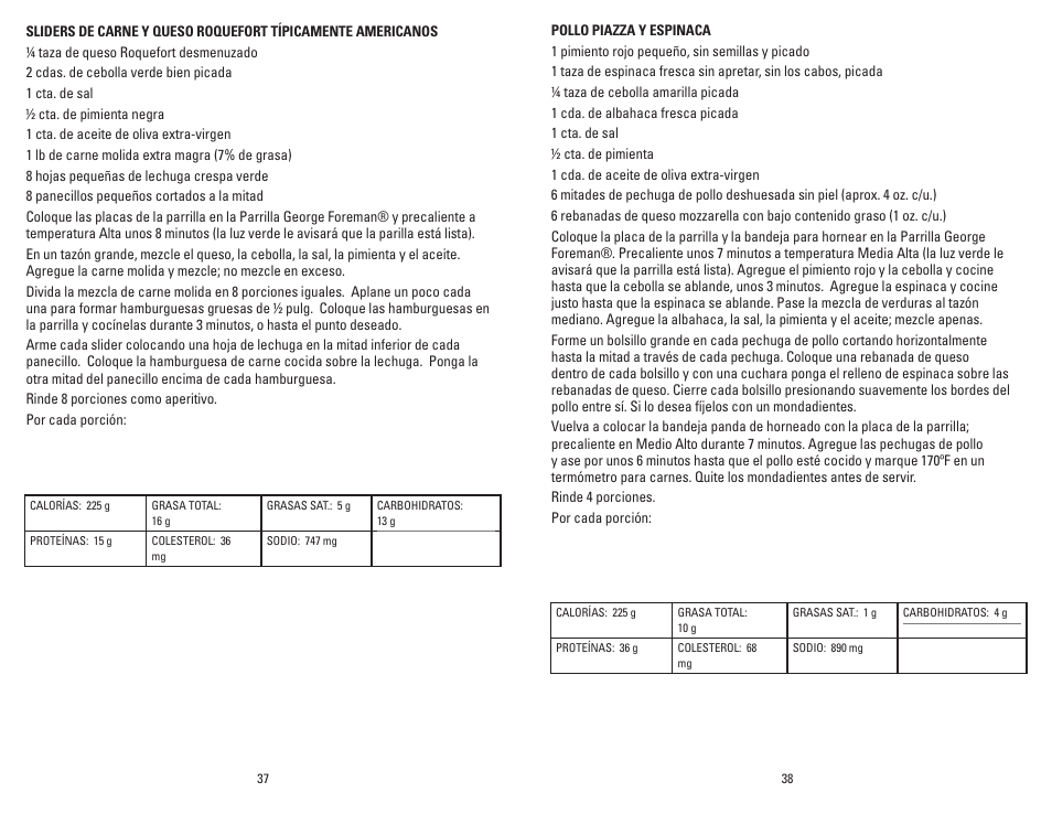 George Foreman GRP106BPB User Manual | Page 20 / 33