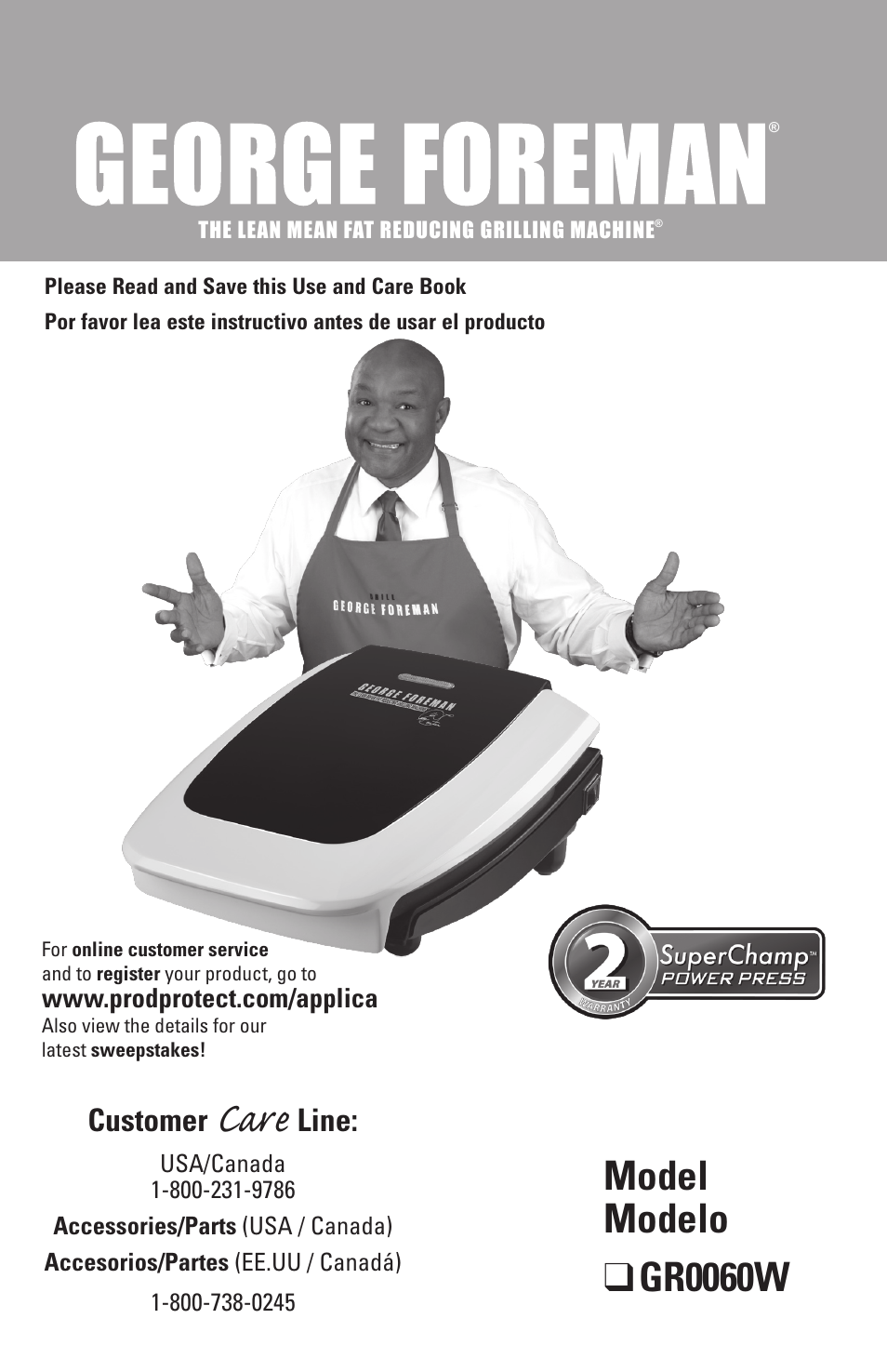George Foreman GR0060W User Manual | 13 pages