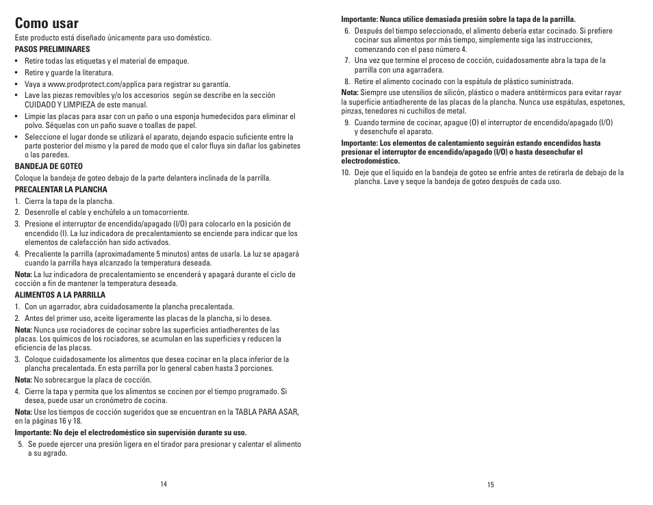 Como usar | George Foreman GR0060W User Manual | Page 8 / 13