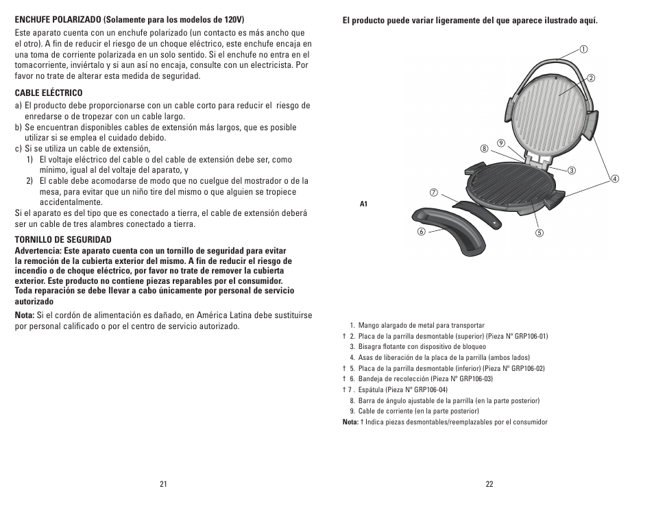 George Foreman GRP106QPGBQ User Manual | Page 12 / 23