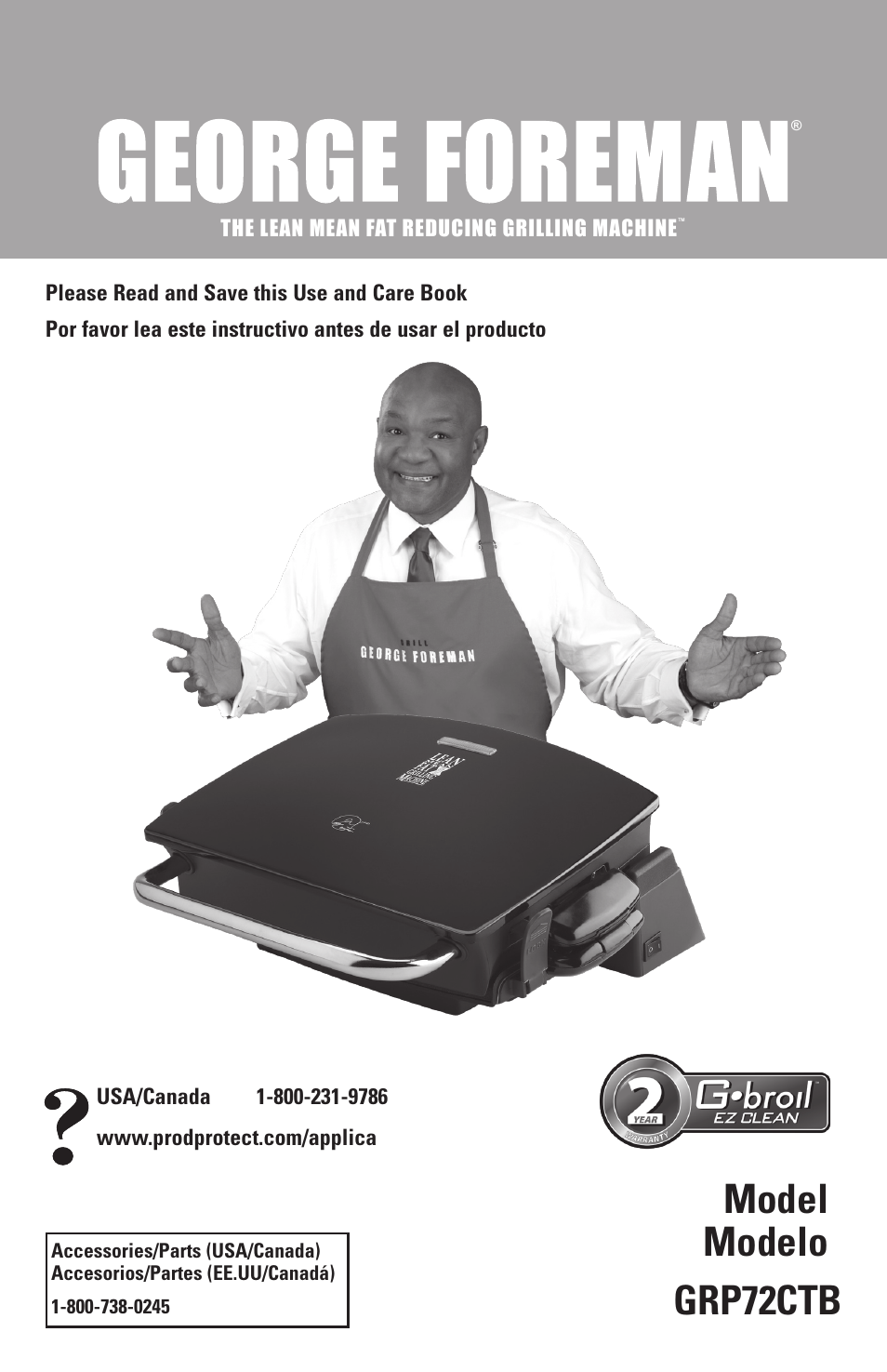 George Foreman GRP72CTB User Manual | 15 pages