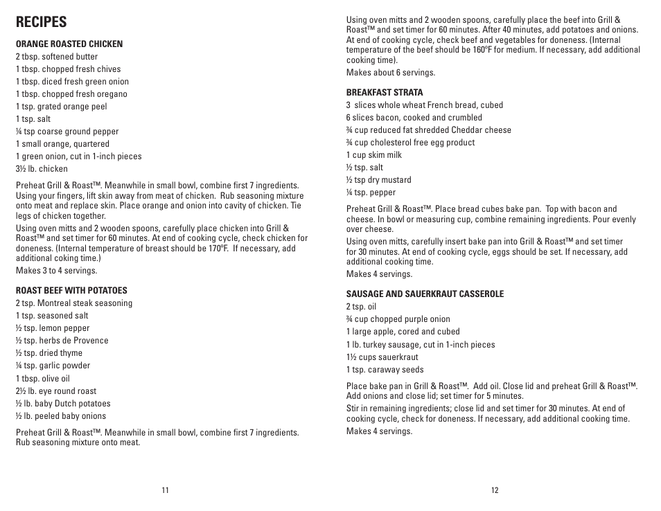 Recipes | George Foreman GV6SQVC User Manual | Page 7 / 15