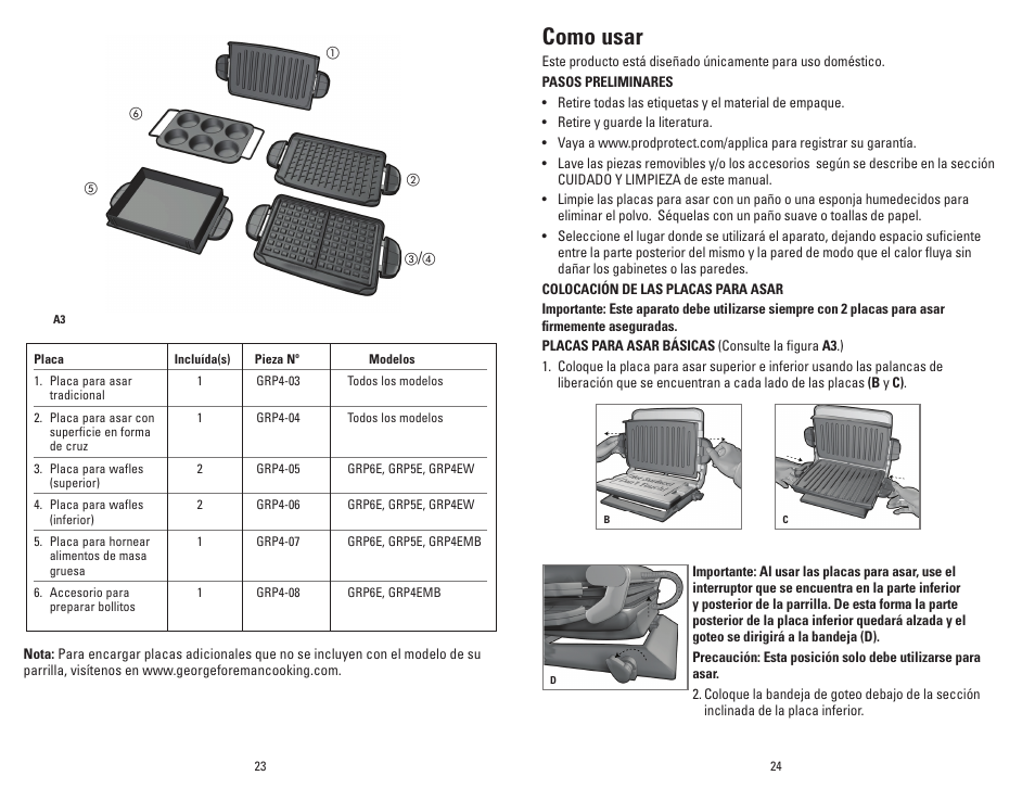 Como usar | George Foreman GRP4EMB User Manual | Page 13 / 23