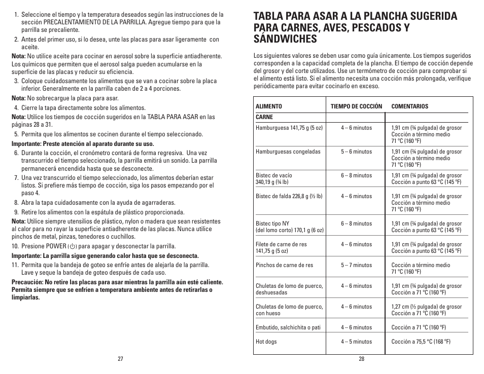 George Foreman GRP4EMB User Manual | Page 15 / 23