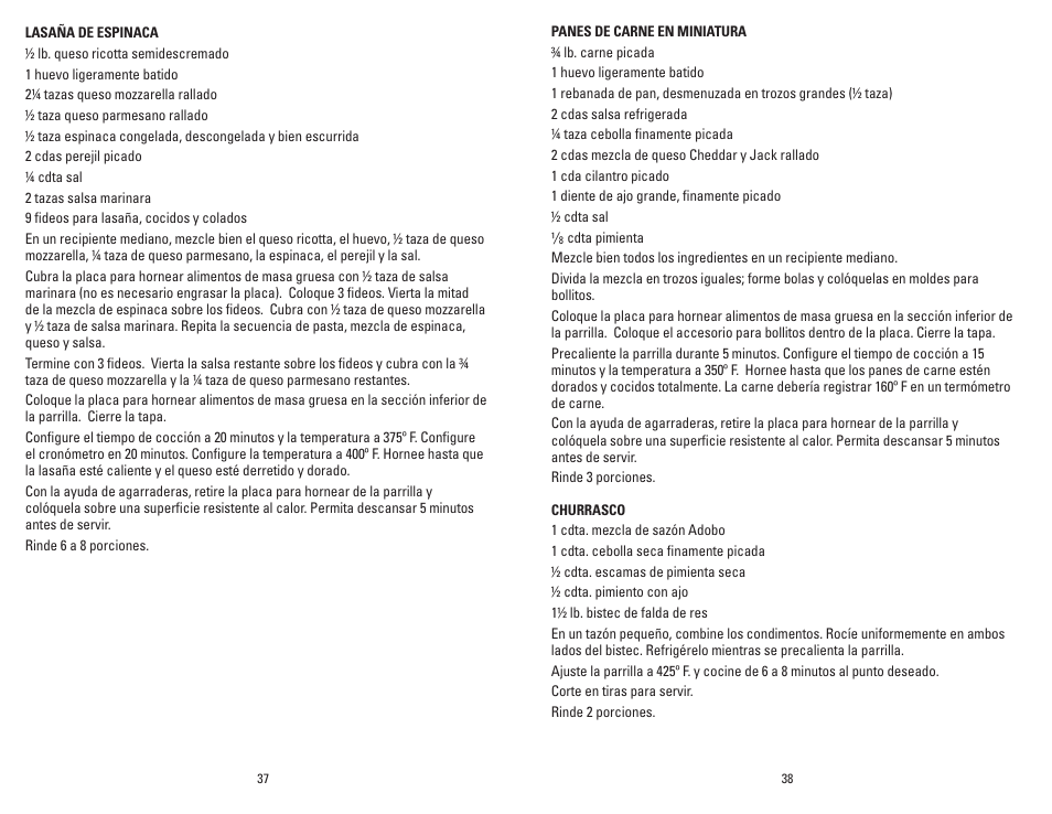 George Foreman GRP4EMB User Manual | Page 20 / 23