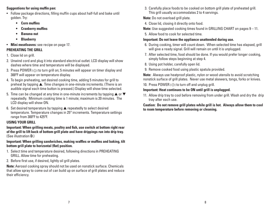 George Foreman GRP4EMB User Manual | Page 5 / 23