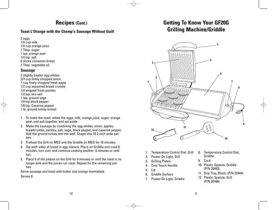 Recipes | George Foreman GF20G User Manual | Page 12 / 16