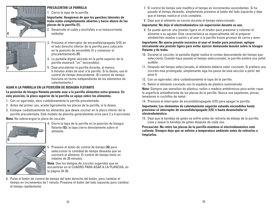 George Foreman GRP72CTTSRQ User Manual | Page 12 / 19