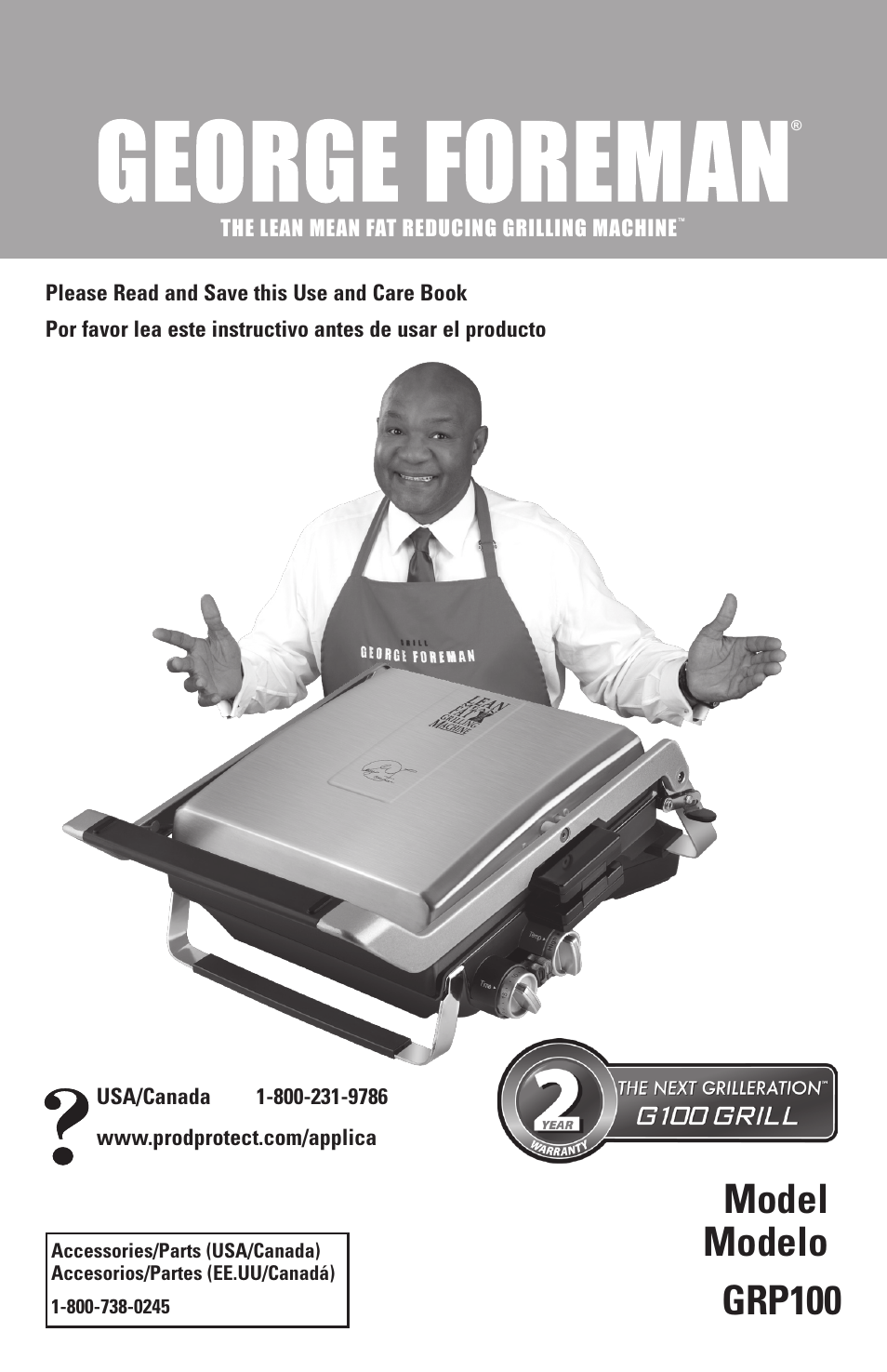 George Foreman GRP100 User Manual | 15 pages