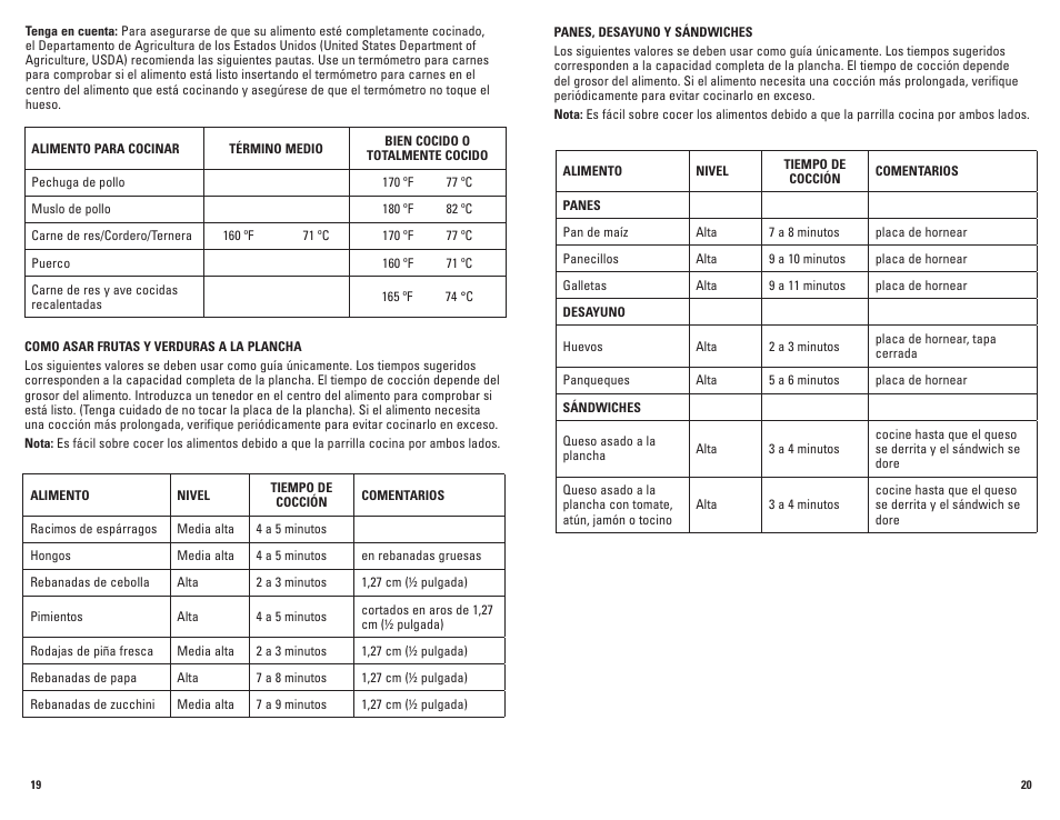 George Foreman GRP100 User Manual | Page 11 / 15