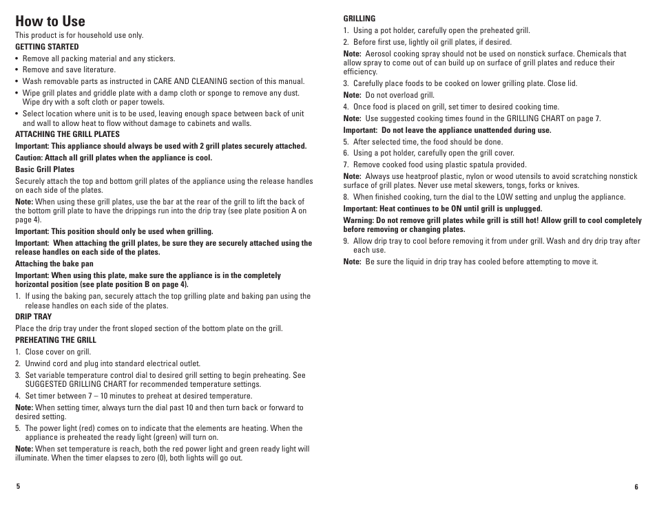 How to use | George Foreman GRP100 User Manual | Page 4 / 15