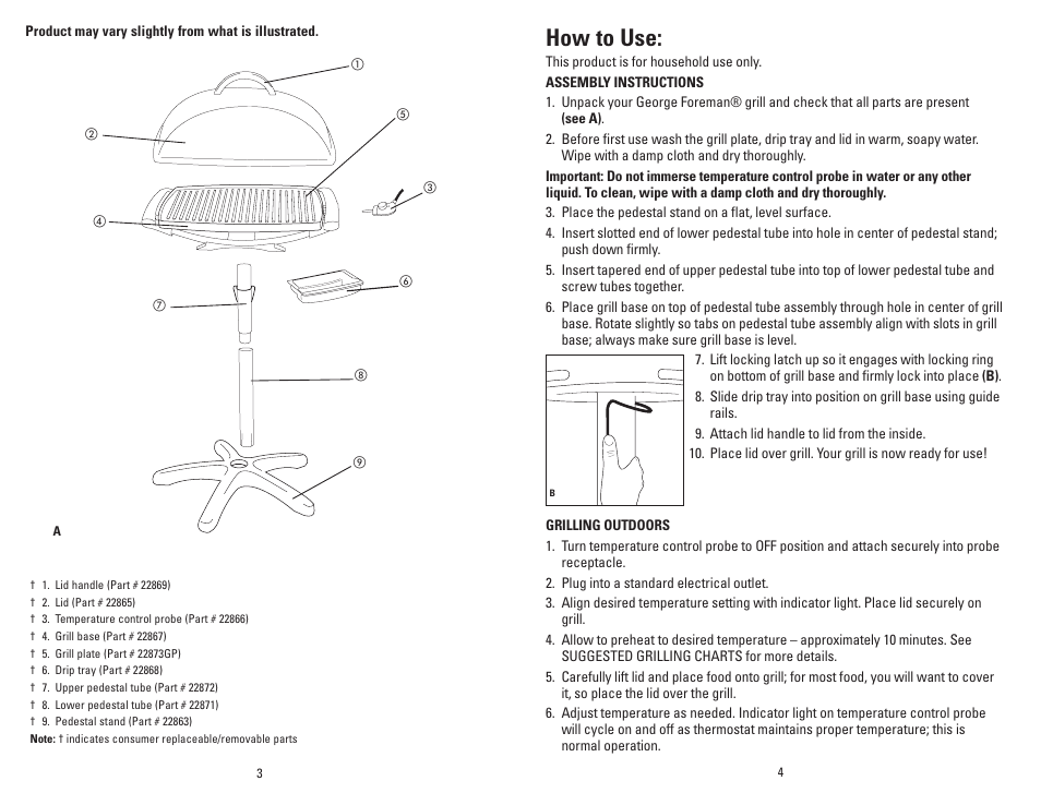 How to use | George Foreman GGR201RCDS User Manual | Page 3 / 13