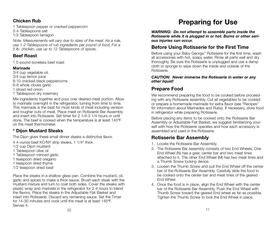 Preparing for use | George Foreman GR59A User Manual | Page 11 / 32